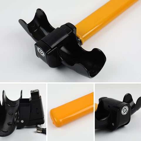 Car Steering Wheel Lock Security Safe Anti-theft Steer Lock Tools W/ 2 Keys