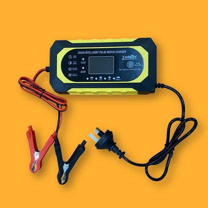 10A 12V/24V Smart Car Battery Charger with LCD Display – AU Plug-NEW
