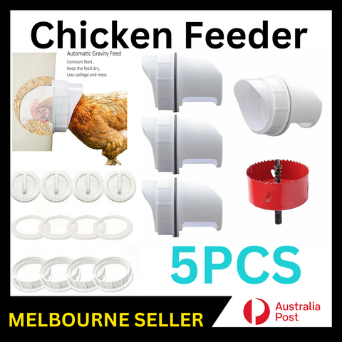 New Chicken Feeder Poultry Pro Feeder DIY Port PVC Gravity Fed Chicken Feeder AU
