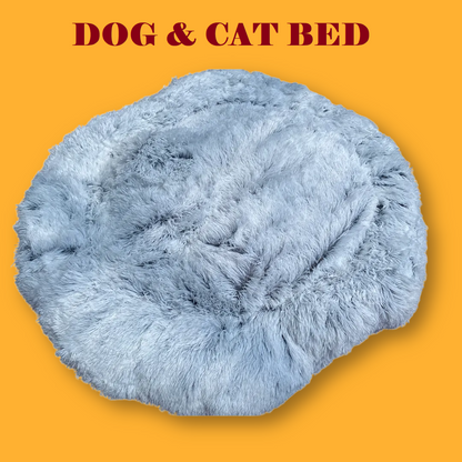 Pet Calming Donut Bed – Soft Plush Nest for Dogs & Cats (70cm)-New