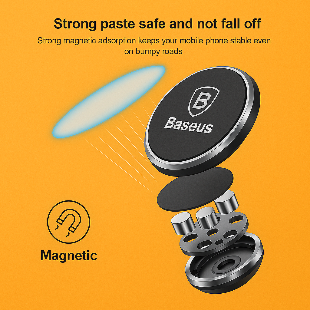 Baseus Magnetic Car Mount Holder 360° Rotation–New