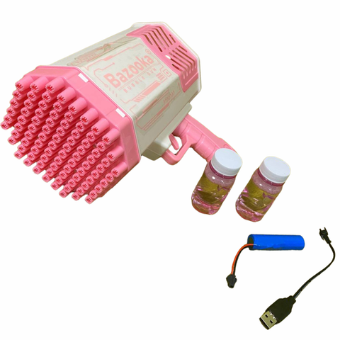 69 Holes Bazooka Bubble Gun Automatic Bubble Machine Soap Water Colorful Light