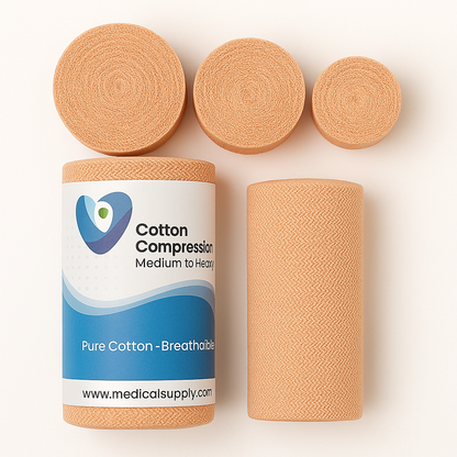 Cotton Compression Bandage Set (6cm–15cm x 4m) – 6PK Bandage- New