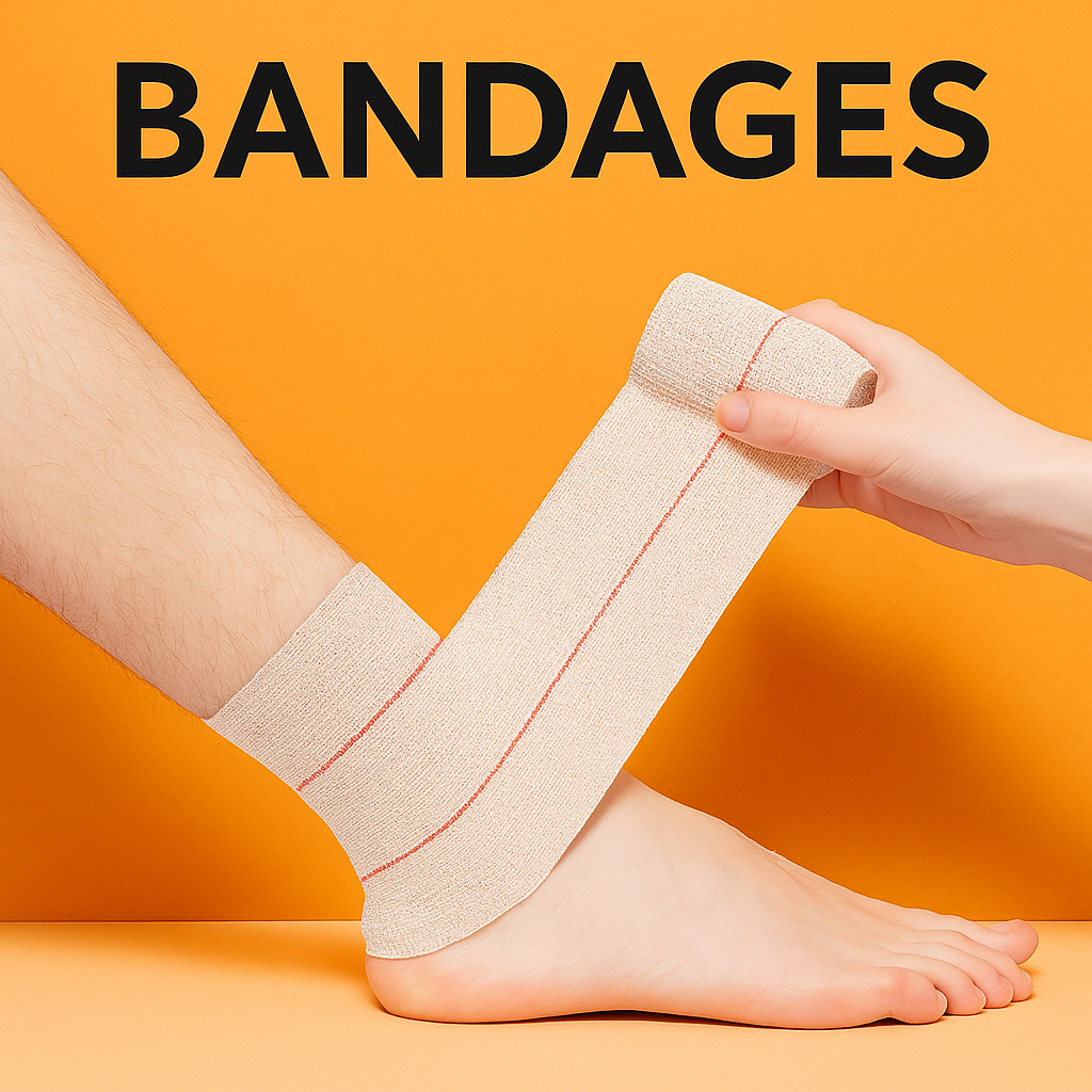 6cm x 4M Heavy Elastic Compression Bandages 12 Pack for Strains & Sprains-NEW