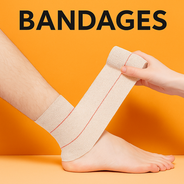 6cm x 4M Heavy Elastic Compression Bandages 12 Pack for Strains & Sprains-NEW