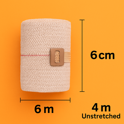 6cm x 4M Heavy Elastic Compression Bandages 12 Pack for Strains & Sprains-NEW