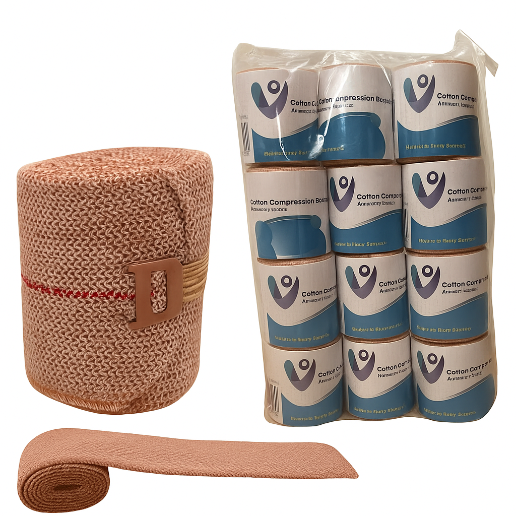 6cm x 4M Heavy Elastic Compression Bandages 12 Pack for Strains & Sprains-NEW