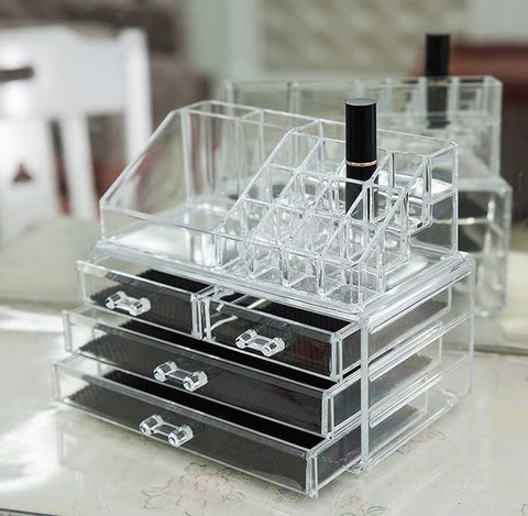 Cosmetic 4 Clear Drawer Acrylic Box Organizer Storage Jewellery Makeup Holder