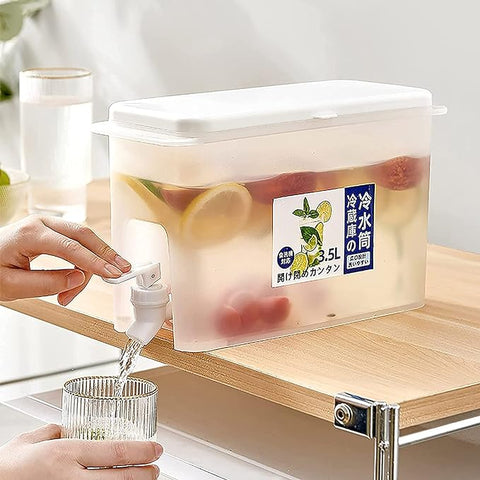 3.5L Beverage Dispenser Water Drink Bucket With Faucet Refrigerator Cold Kettle