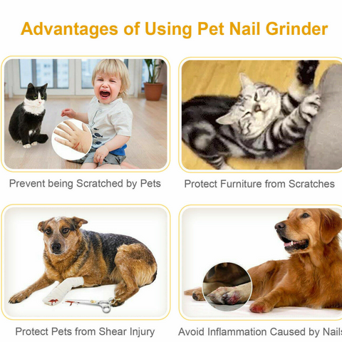 Electric Dog Toe Nail File Grinder Clippers Pet Cat Claw Grooming Trimmer Tools
