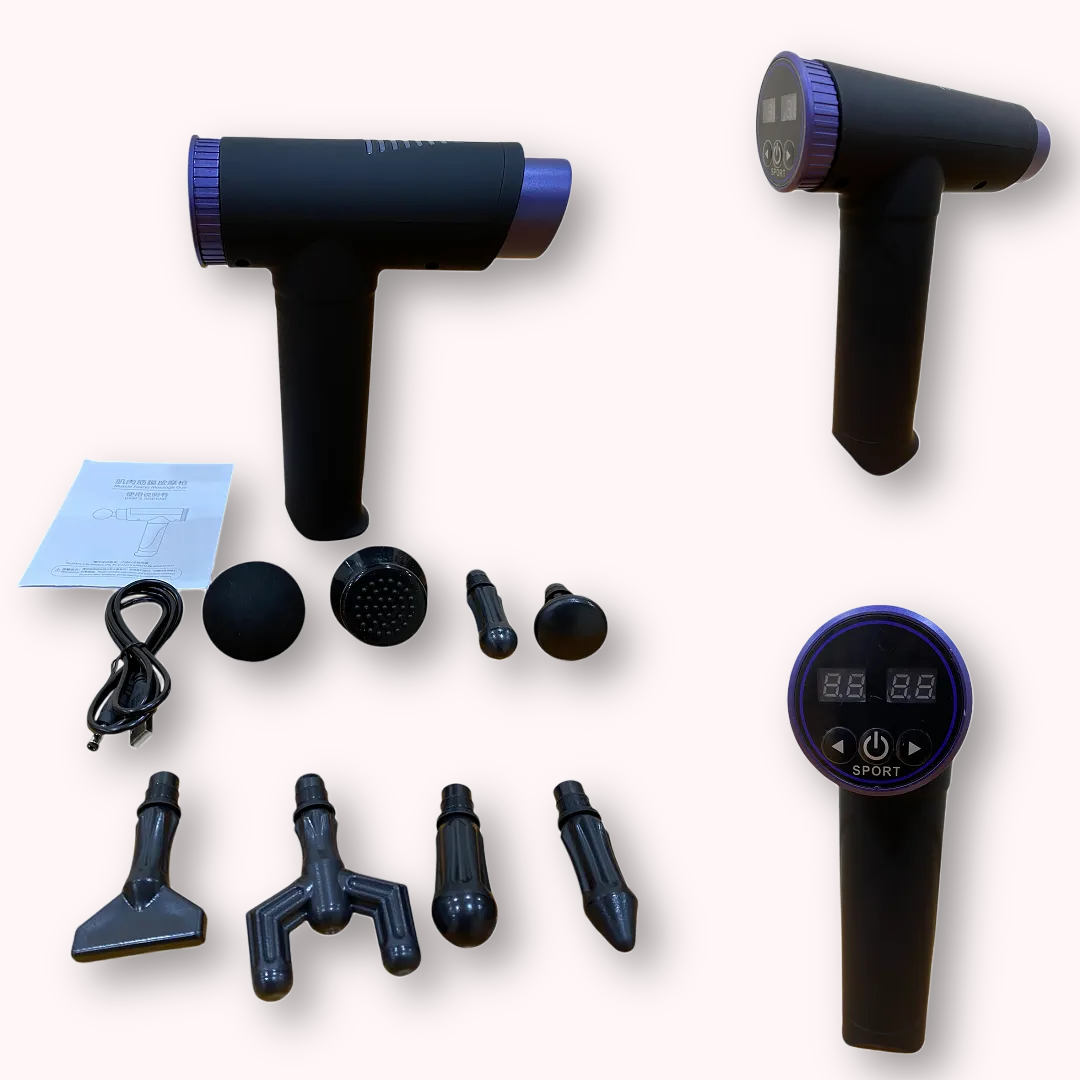 LCD Massage Gun 8 Heads Deep Tissue Massager with 22 Gears & Touch Screen -NEW