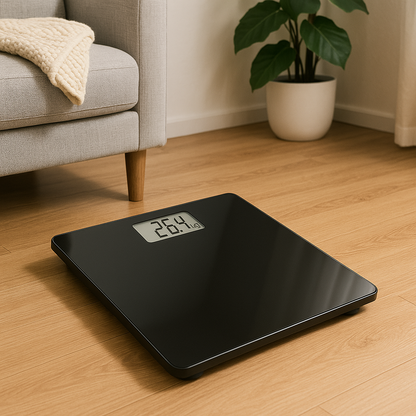 Electronic Digital Bathroom Scale – 180kg Capacity Glass Body Weight Scale -NEW