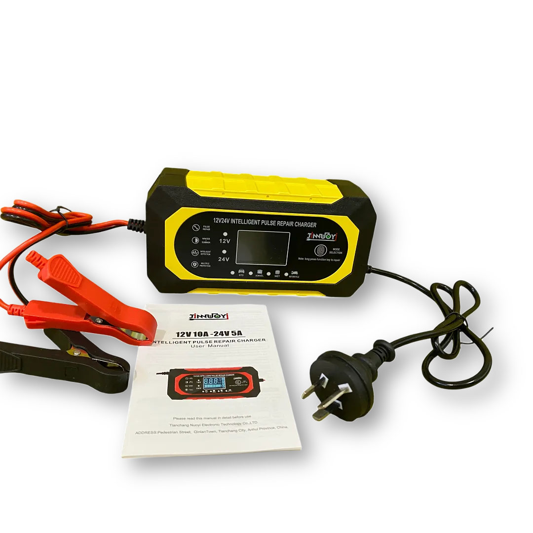 10A 12V/24V Smart Car Battery Charger with LCD Display – AU Plug-NEW