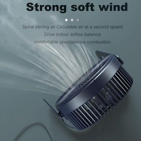 Portable mini USB Cooling Fan 360° Small Desktop Desk Quiet Computer 6 inch-Navy