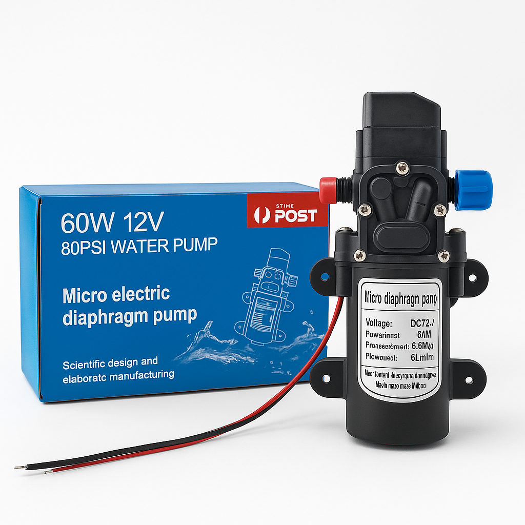 60W 12V 80PSI Water Pump – Self-Priming 5L/min High Pressure Pump for Caravan, Boat, and Camping-NEW