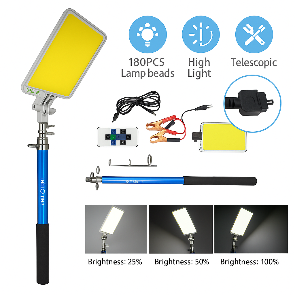 Telescopic LED Camping Light Fishing Rod Lamp 800W-NEW