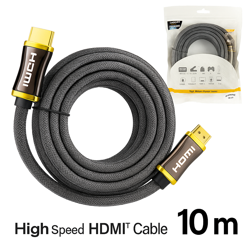 4K Braided HDMI Cable– High Speed Ultra HD (1M–10M) New