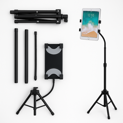 LIUGAST Tripod Stand for Tablet and Smartphone with Adjustable Height-NEW