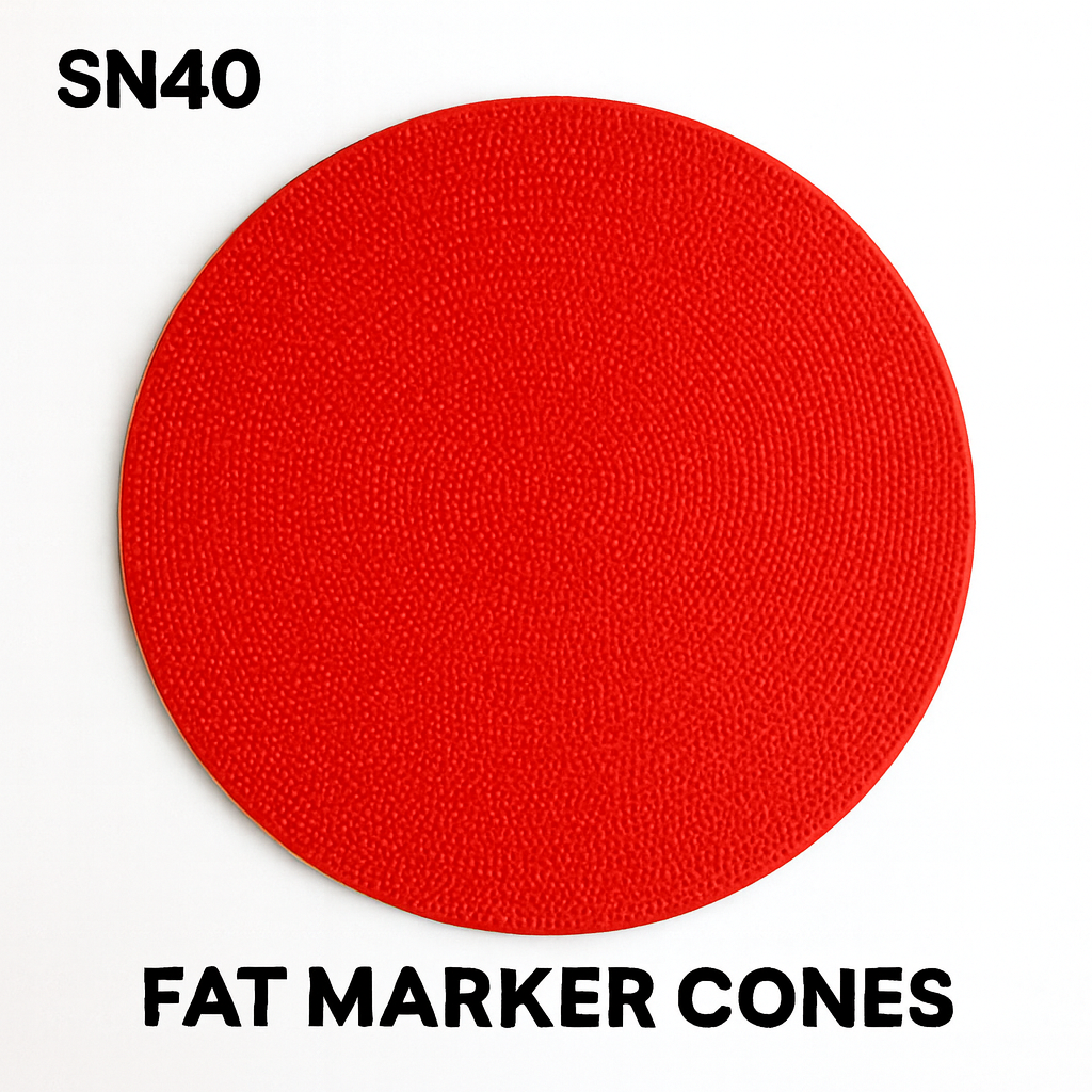 Flat Rubber Agility Marker Cones – 10 Pack Red-NEW