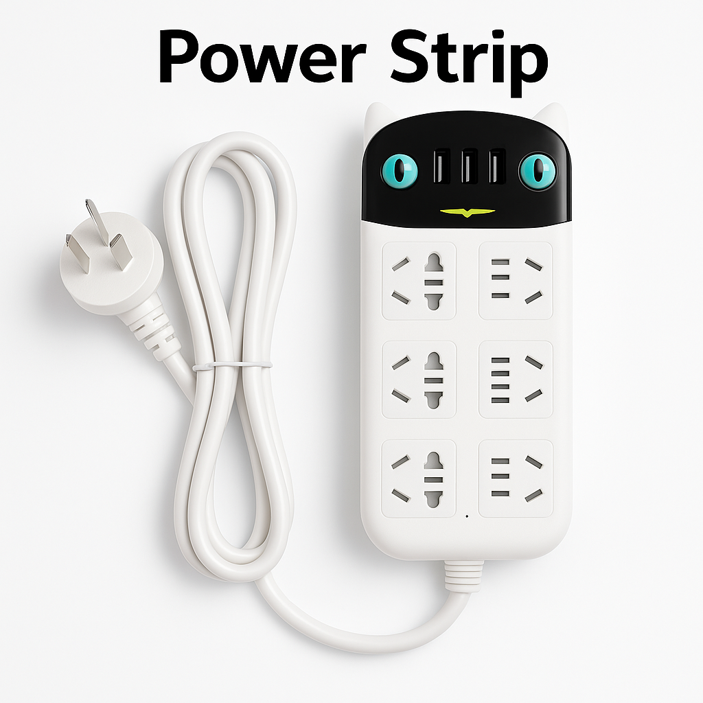 1.8M USB Charging Power Board – 6 Way Outlets + USB Ports-NEW