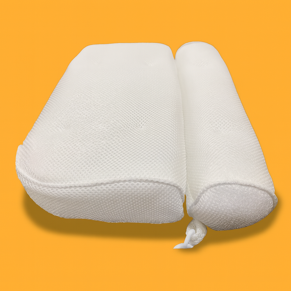 3D Mesh Bath Pillow – Breathable Bathtub Cushion with Neck & Back Support-NEW