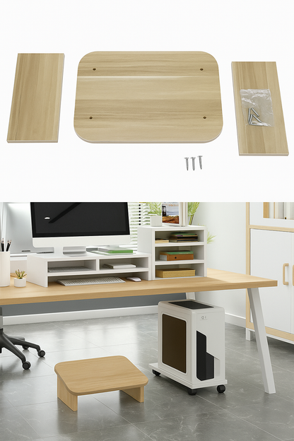 Wooden Non-Slip Desk Foot Rest Stool-NEW