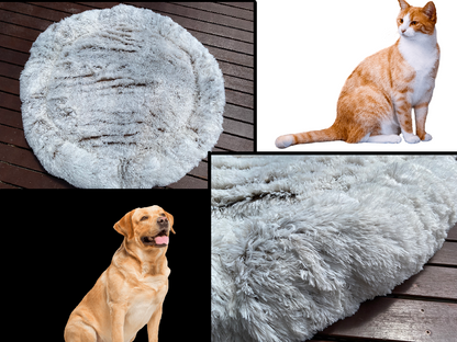 XXL Dog Calming Bed – Soft Plush Donut Pet Nest (120cm)-Green/Coffee- (NEW)