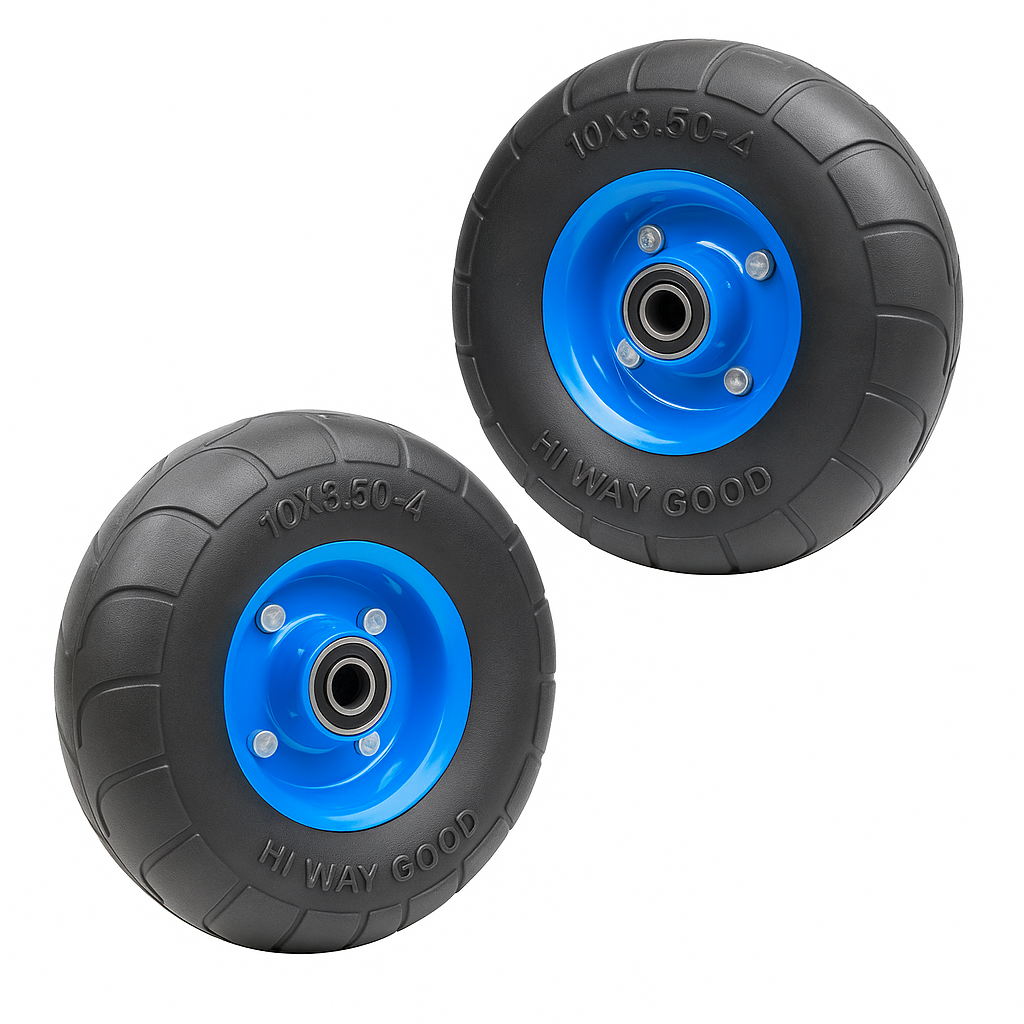 2PCS 10" Solid Hand Trolley Wheels Puncture Proof Heavy Duty-NEW