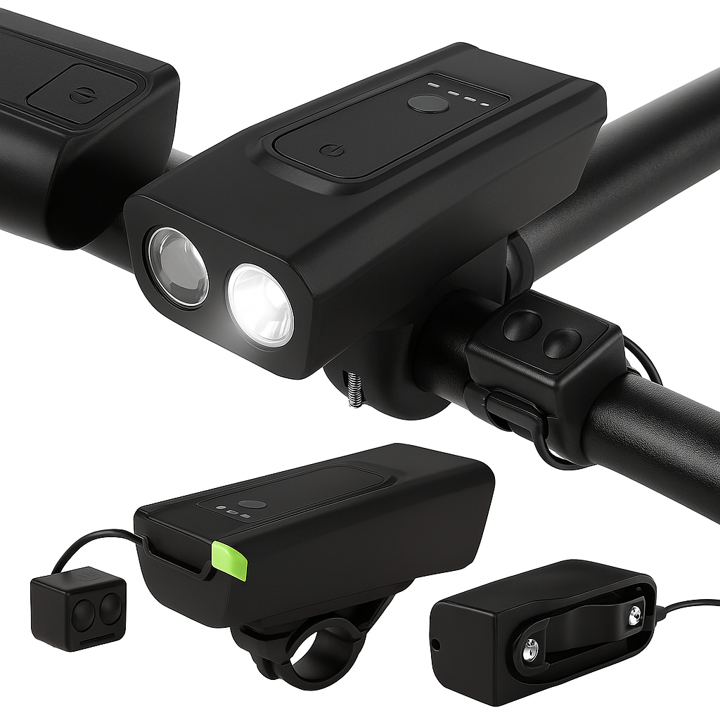 USB Rechargeable Bicycle Speaker Light with Dual LED & 2000mAh Battery-NEW