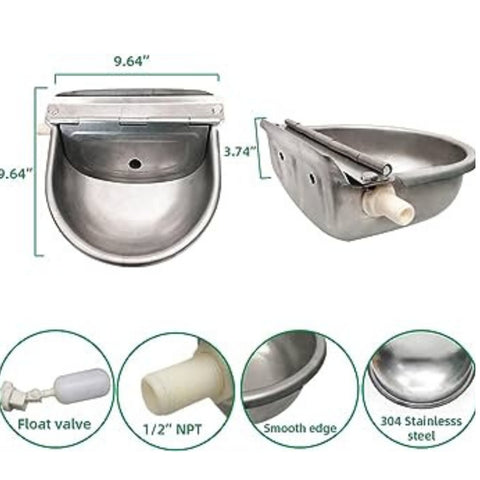Automatic Stock Water Trough Sheep Dog Chicken Horse Cow Auto Fill Drink Bowl 4L