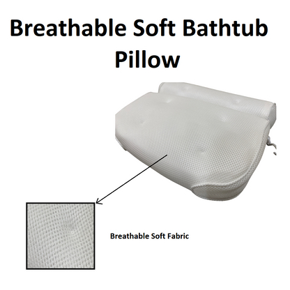 3D Mesh Bath Pillow – Breathable Bathtub Cushion with Neck & Back Support-NEW
