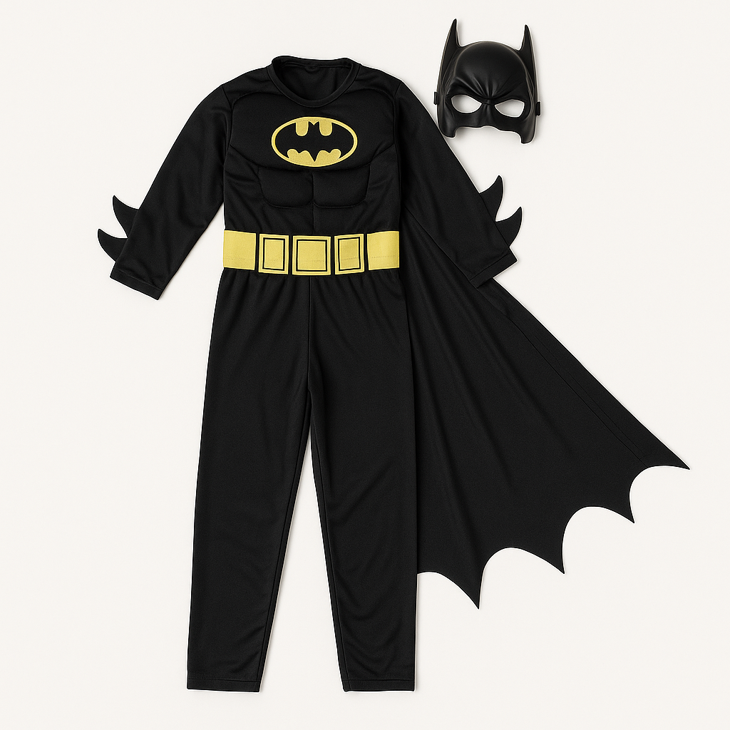 Batman Costume for Kids Muscle Cosplay Suit & Mask-New