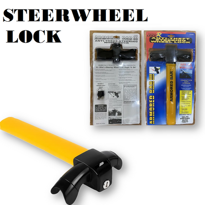 Universal Heavy Duty Anti-Theft Steering Wheel Lock – Rotary Security for Cars & Vans-NEW