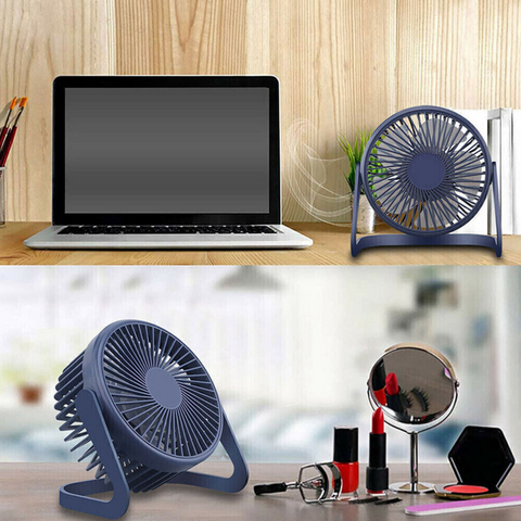 Portable mini USB Cooling Fan 360° Small Desktop Desk Quiet Computer 6 inch-Navy