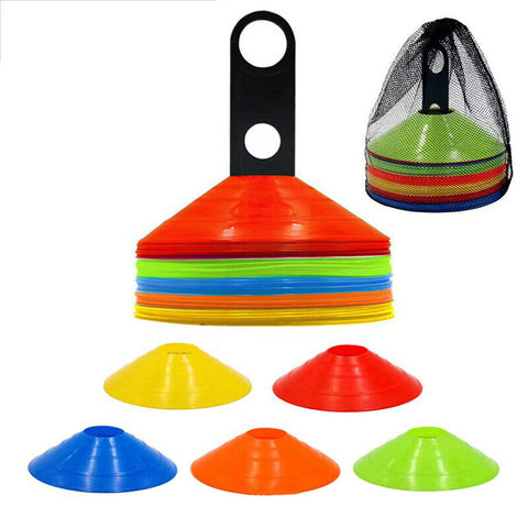 60 Pack Sports Training Discs Markers Cones Soccer Rugby Fitness Exercise