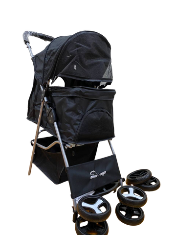 Pet Stroller Dog Cat Cage Carrier Travel Pushchair Foldable Pram 4 Wheels