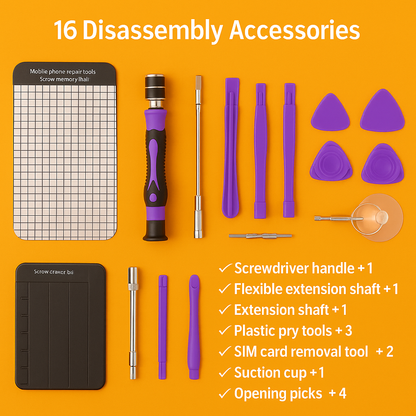 170-in-1 Precision Screwdriver Set – Electronics Repair Tool Kit (Black & Purple)-NEW