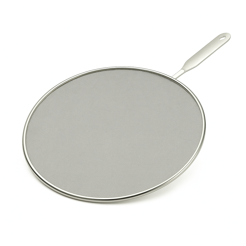 Stainless Steel Splatter Screen – 32cm Anti-Splash Frying Pan Cover NEW