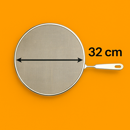 Stainless Steel Splatter Screen – 32cm Anti-Splash Frying Pan Cover NEW