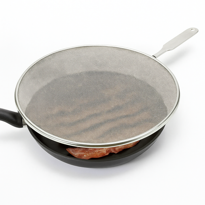 Stainless Steel Splatter Screen – 32cm Anti-Splash Frying Pan Cover NEW