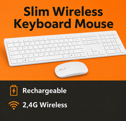 Slim Wireless Keyboard & Mouse Combo New