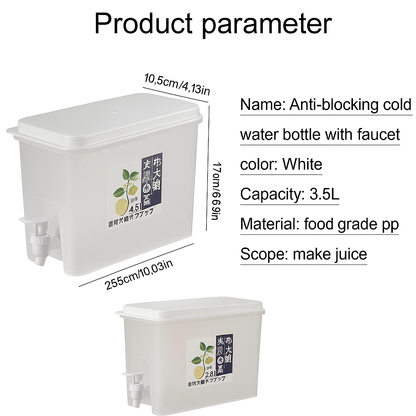 3.5L Refrigerator Cold Kettle – Jug with Tap for Water, Juice & Lemonade-new