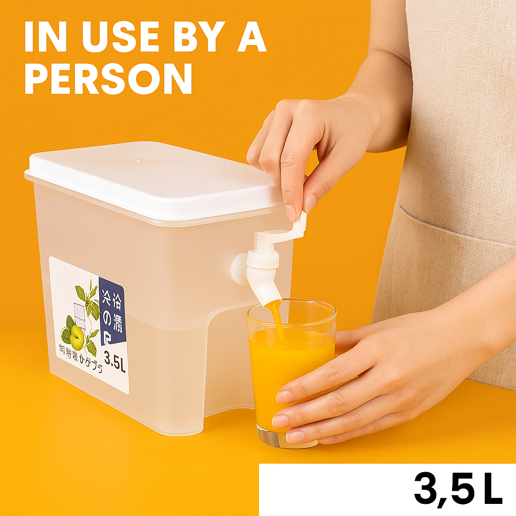 3.5L Refrigerator Cold Kettle – Jug with Tap for Water, Juice & Lemonade-new