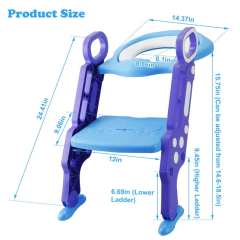 Kids Toilet Seat Ladder Baby Toddler Potty Training Step Trainer Non Slip Safety