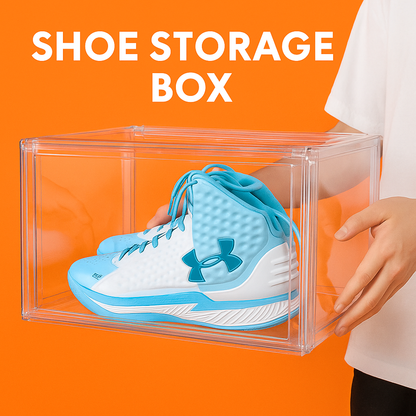 Clear Stackable Shoe Box Organizer – Foldable Acrylic Storage Case-NEW