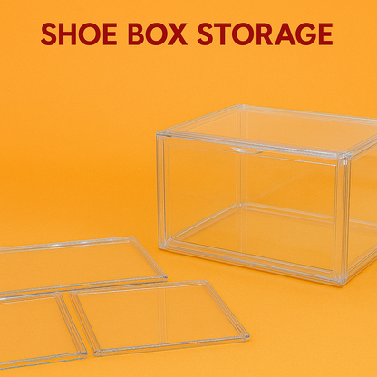 Clear Stackable Shoe Box Organizer – Foldable Acrylic Storage Case-NEW