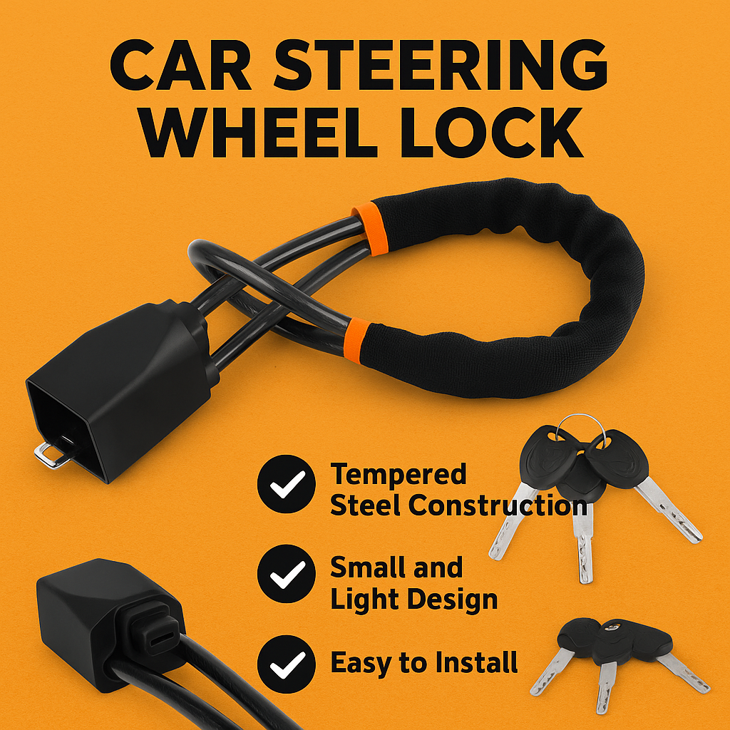 Car Steering Wheel Lock Universal Seat Belt Anti-Theft Lock-NEW
