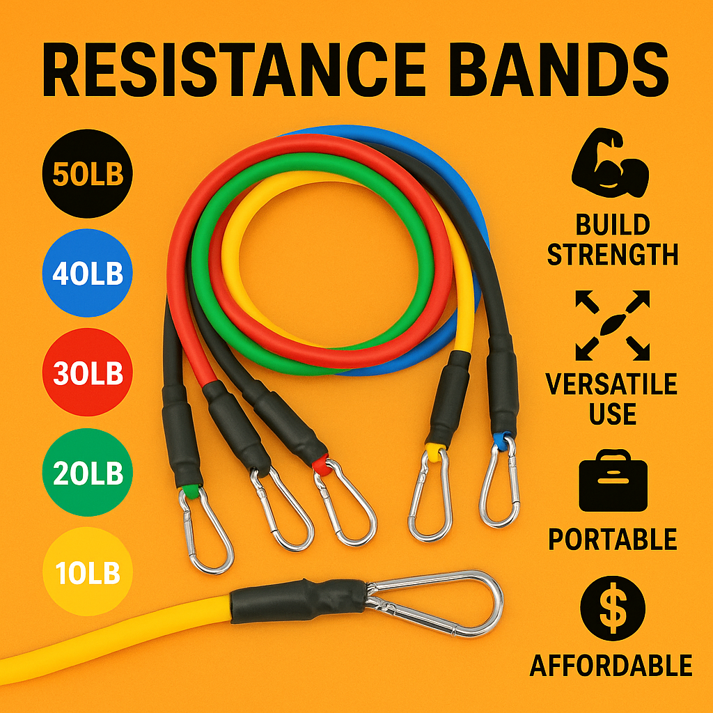 11Pcs 150LBS Resistance Exercise Bands with Yoga Strap-NEW