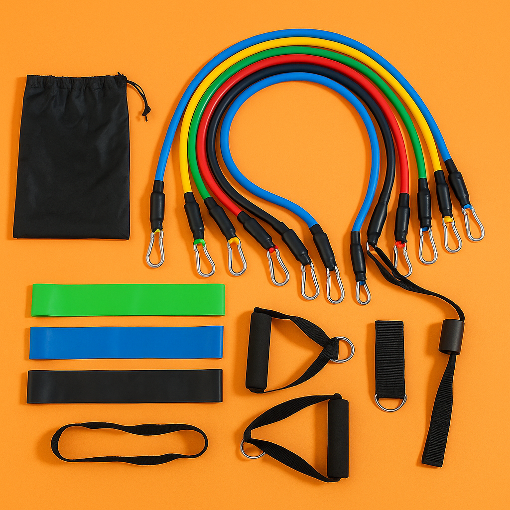 11Pcs 150LBS Resistance Exercise Bands with Yoga Strap-NEW