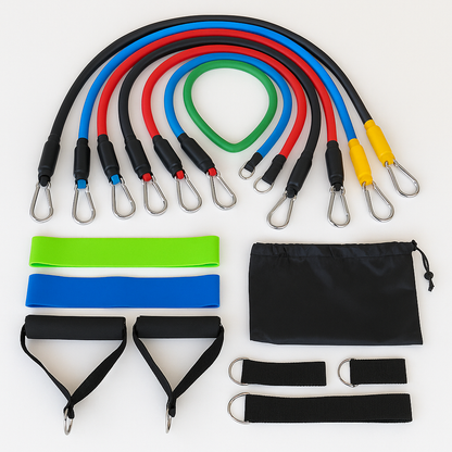 11Pcs 150LBS Resistance Exercise Bands with Yoga Strap-NEW
